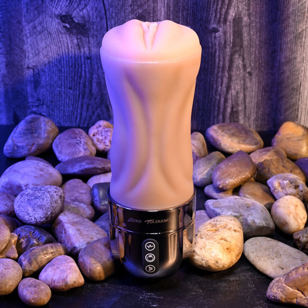 Zero tolerance - tight lipped - light - vibrating pocket pussy - Product side view  | Flirty Bay
